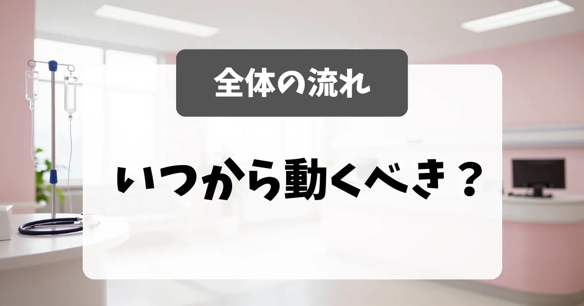 看護師転職の全体の流れ｜いつから動くべきか｜看護師転職のアイキャッチ画像